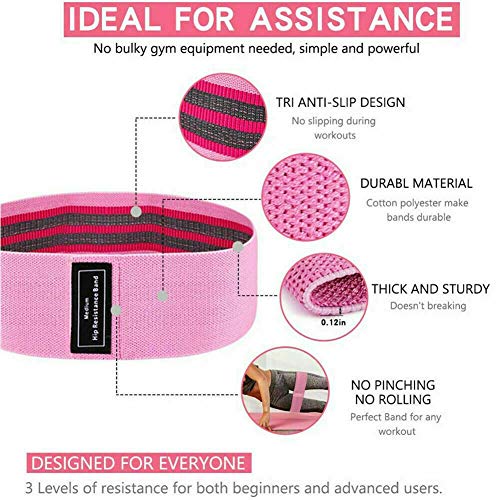 Image of 3 Resistance Loop Bands for Legs and Butt Set, Gym and Yoga Resistance Exercise Bands Workout Training Bands for Home Fitness, Crossfit, Elastic Strength Squat Band Beginner