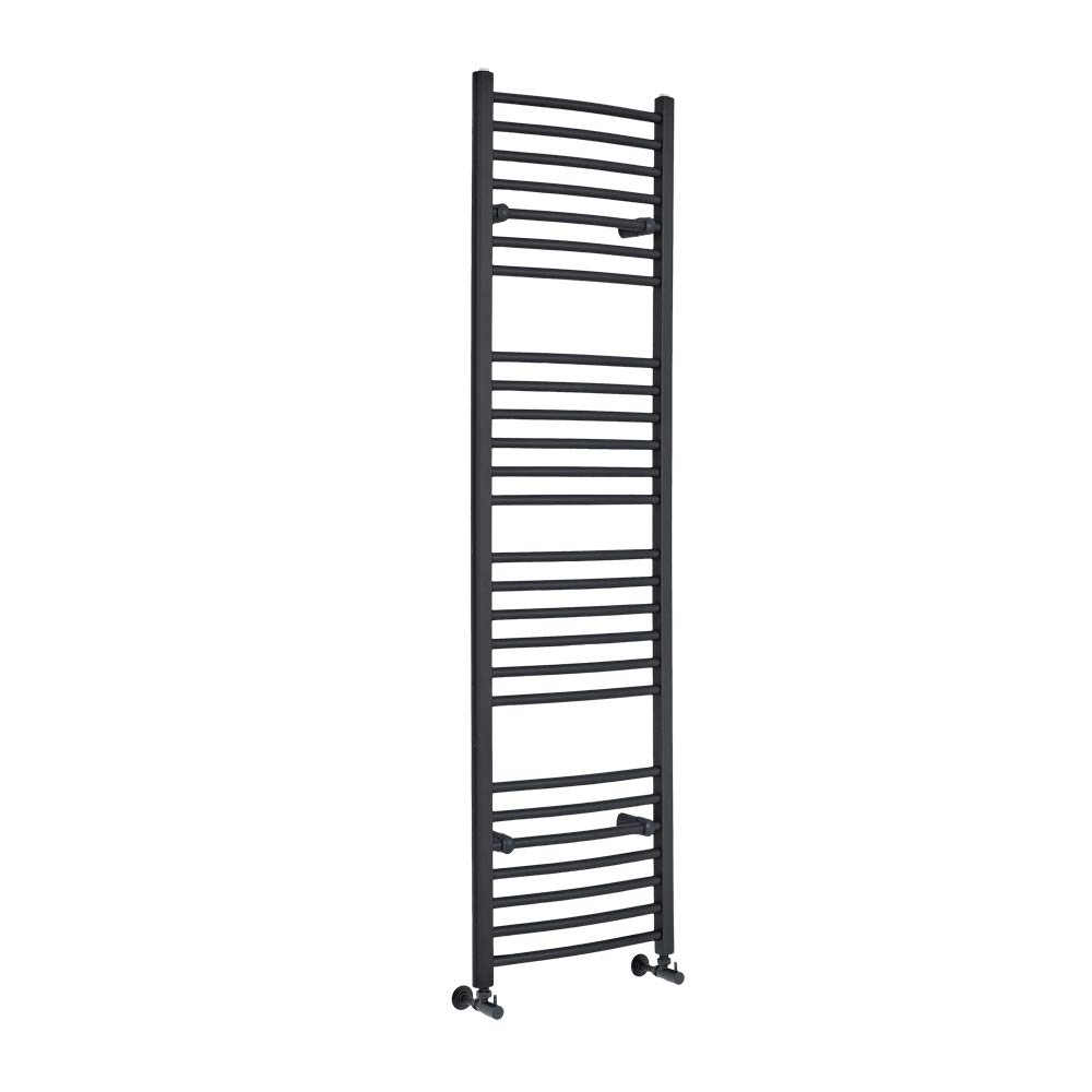 Milano Anthracite Artle Curved Bar Heated Towel Rail - 1800Mm X 500Mm