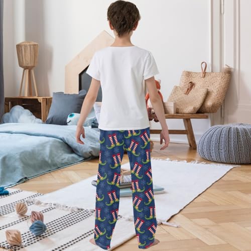 Boy's Pants Funny Christmas Elf Legs Jogger Pants Elastic Waist Long Bottoms Trousers with Pockets 6-14 Years3
