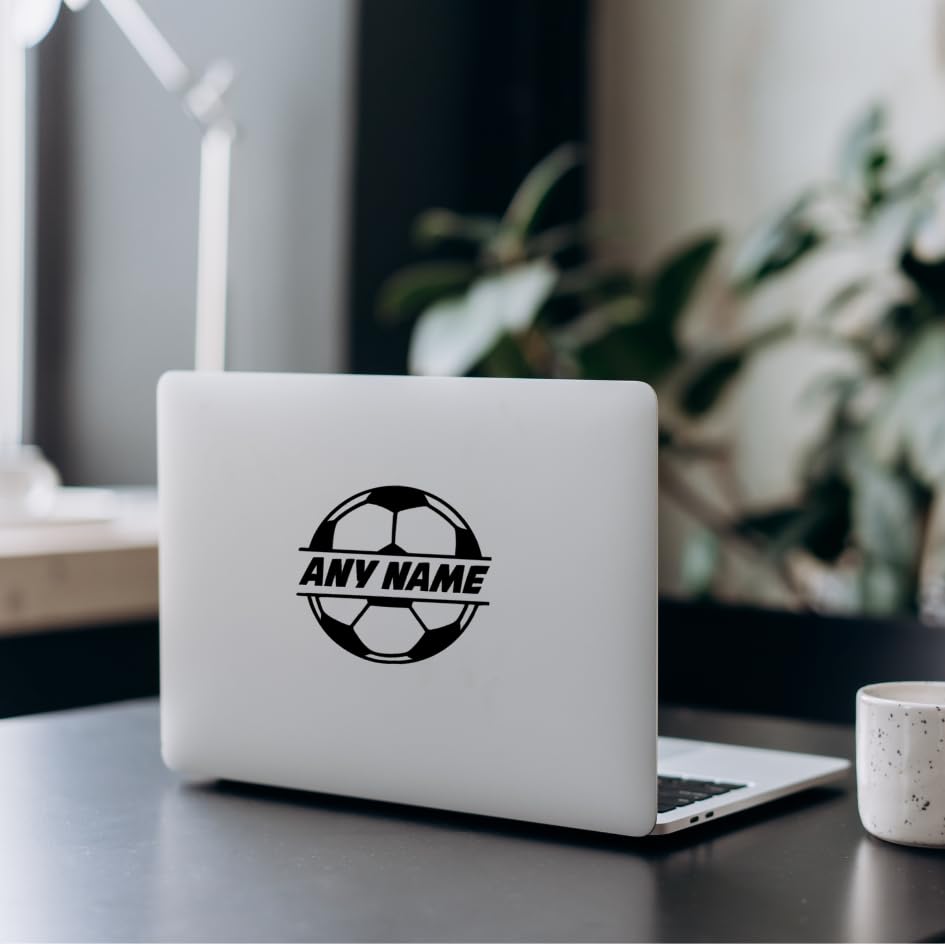 Personalised Football Name Vinyl Sticker | Custom Name Decal for Bottles, Laptops, Walls & Notebooks | Kids Boys Girls Football Sticker