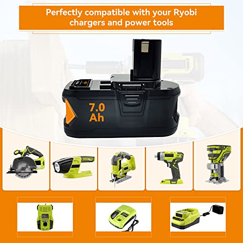 Vanon 7.0Ah P108 18V Replacement For Ryobi 18V Battery 1 Pack Lithium Ion High Capacity Batteries Compatible With P108 P102 P103 P104 P105 P106 P107 P109 P122 Bpl18151 Bpl1820 Cordless Tool #TOP4
