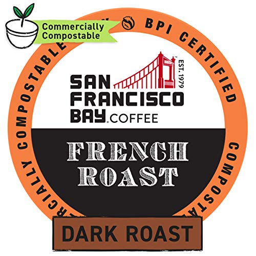 SF Bay Coffee OneCUP French Roast/Dark Roast 80 Ct Compostable Coffee Pods, K Cup Compatible Including Keurig 2.0 (Packaging May Vary)