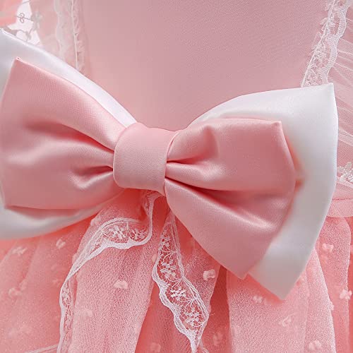 Toddler Girl Dress Lace Bow Puff Sleeves Kids Dresses for Girls Wedding Birthday Party Tulle Tutu Gowns3