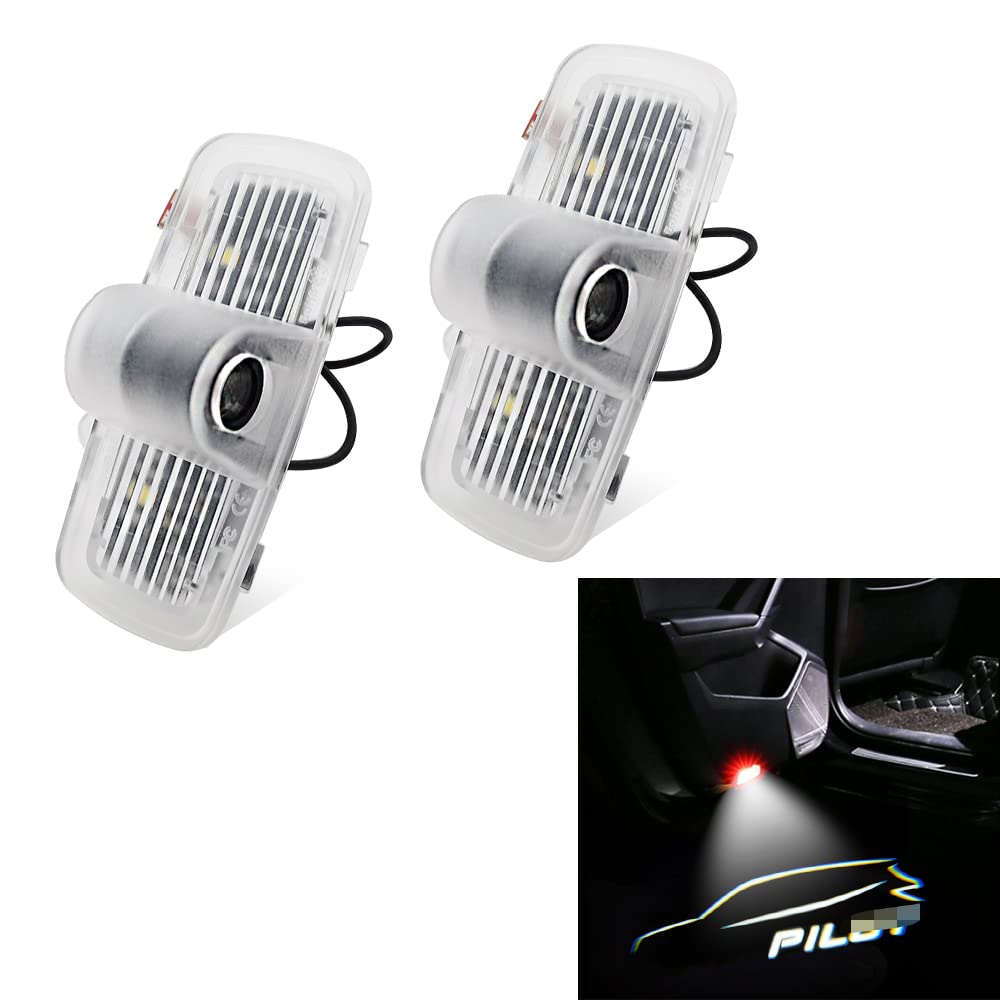 2 Pcs Car LED Projector Door Shadow Light Welcome Light Laser Emblem Logo Lamps Kit Puddle Lights LED Courtesy Step Lights Ground Lamp HD Kit Replacement for (pilot 2009-2021, pilot)