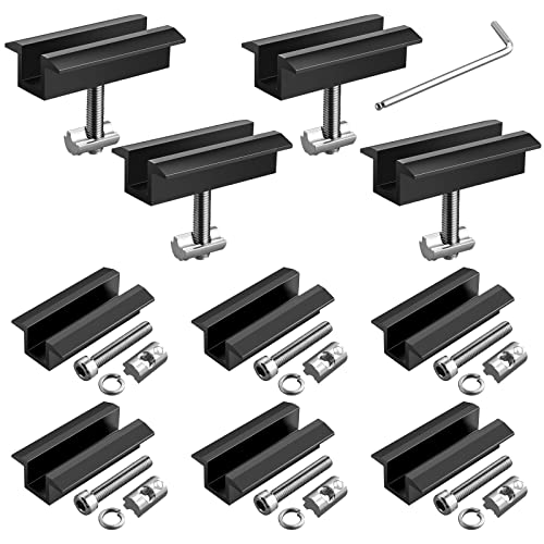 GETLITOOL PV Montageschiene Zubehör, 10PCS Aluminium Mittelklemme Photovoltaik Solarpanelen für Modulhöhe 30-42 mm, Solarmodule Halterung Klemmen zur Montage von 40x40 Solarprofil Aluminiumprofilen Cover