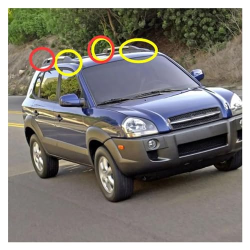 Barre rail toit Hyundai Tucson kit coque couverture extrémité ABS haute résistance - 2