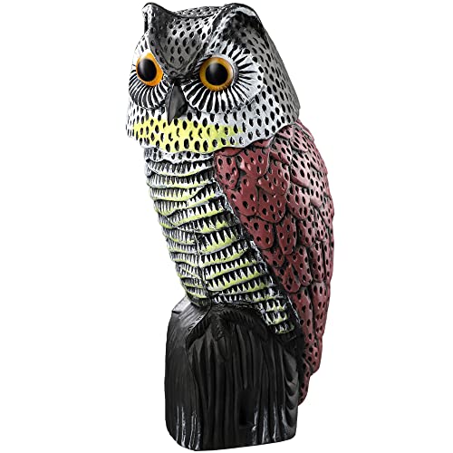 KADAX Eule mit beweglichem Kopf, Vogelschreck Eule aus Kunststoff,...