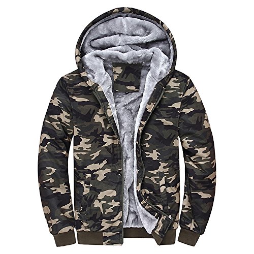 ManMicaiJacke Dreamskull Kapuzenjacke Übergangsjacke Steppjacke Winterjacke Jacke Baumwolle Camouflage Gefüttert mit Kapuze Fleece Militär Military Winter Mantel Warm Männer Herren (XXL)