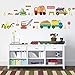 Produktbild Wall Sticker ZOZOSO De Dibujos Animados De Vehículo Coches De Tráfico Autobus Pared Pegatinas Para Niños Habitación Kindergarten Bebé Vivero Casa Decoración Undurchlässig