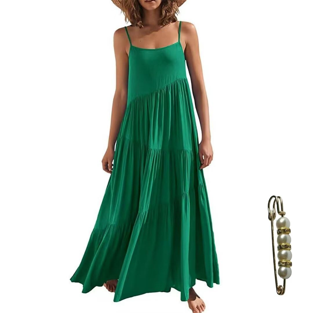 Womens Summer Dresses Spaghetti Strap Maxi Dress for Women Boho Sun Dresses 2026
