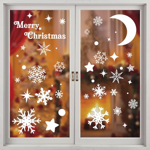 Fensterbild Weihnachten selbstklebend, weiße Schneeflocke...