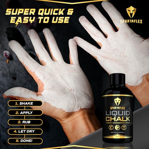 Image of SpartaFlex 8.5 Oz Pro Liquid Chalk for Weightlifting Chalk, Rock Climbing, Gymnastics, Lifting Chalk, Hand Chalk for Weight Lifting, Gym Chalk for Powerlifting, Liquid Grip Liquid Chalk Climbing