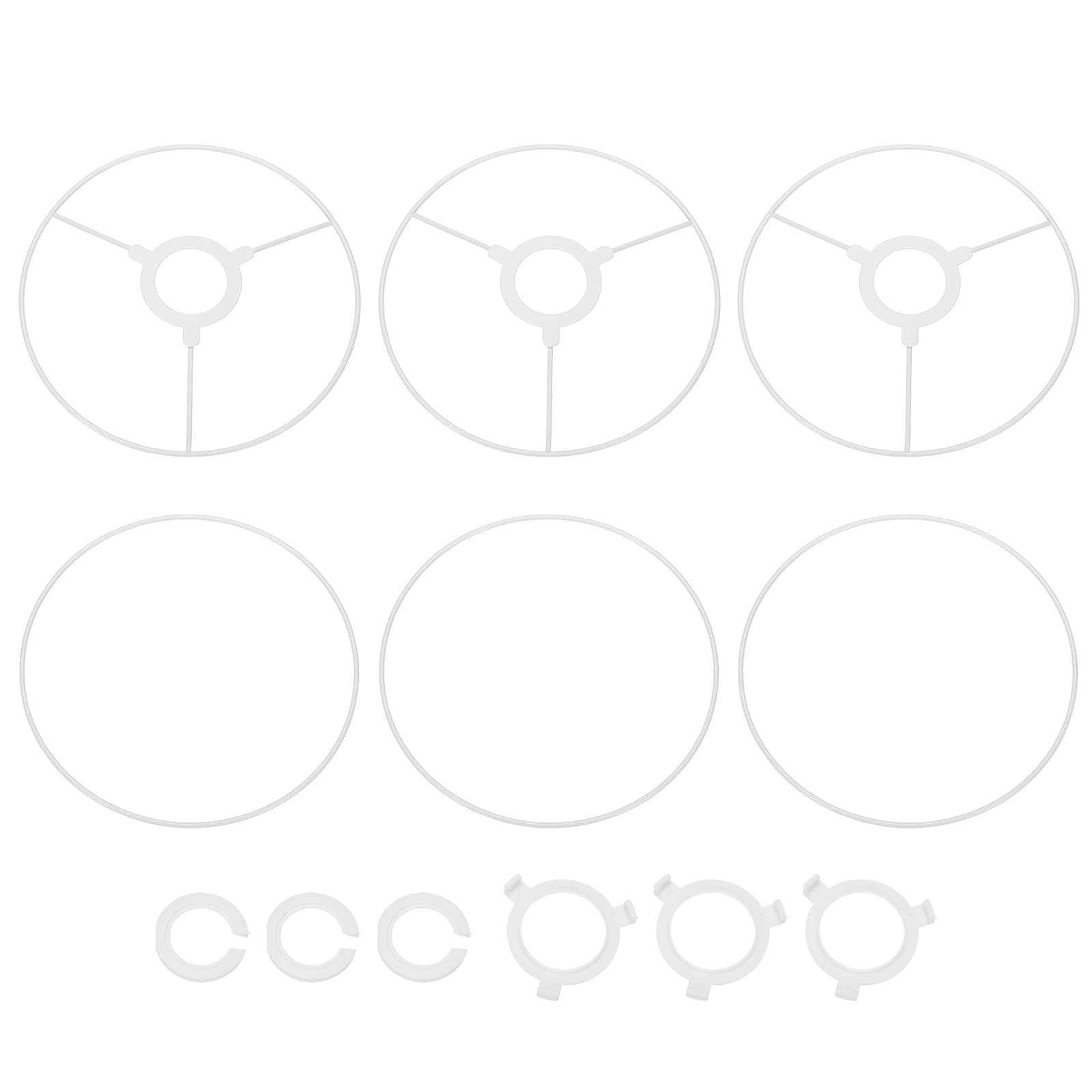 PATIKIL 7.9 Inch Lamp Shade Ring, 3 Set Lamp Shade Frame with E27 to E26 or E17 Adapter Lampshade Frame Wire for DIY Drum Lampshade Table Floor Lamp — image 1