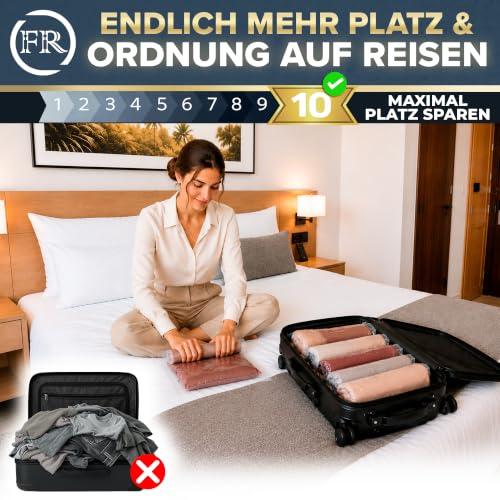 10x Vakuumbeutel für Kleidung Reise (Rollen) I Vakuumierbeutel I Gr. S+M+L – Ansicht 4