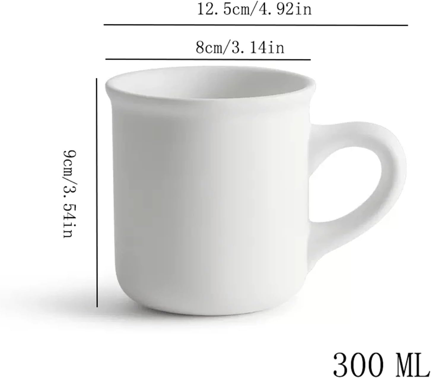 Coffee Cup Mugs 300ML Ceramic Coffee Cup Simple Water Office Exquisite Tea(White)