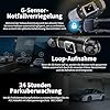 360° Dashcam Voiture Avant Arriere 4k + 1080p-4 Canaux Dash Cam avec Carte SD 64g, Écran IPS 3", Grand Angle 4 X 140°,Vision Nocturne,WDR, G-Capteur,Enregistrement en Boucle,App,24h Mode Parking