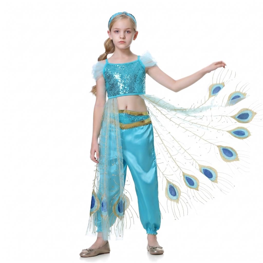 Lito Angels Girls Arabian Princess Costume Set, Green Age 11-12