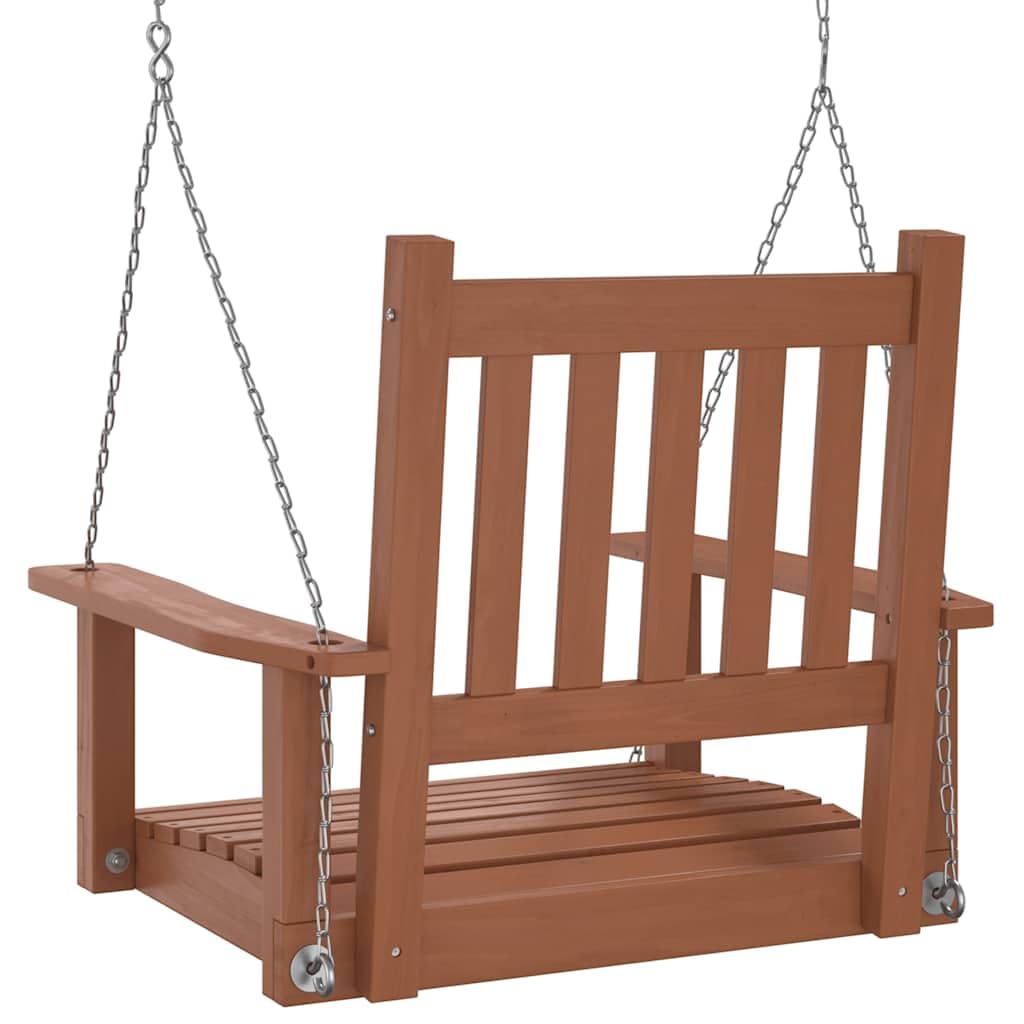 vidaXL Garten-Hängestuhl mit Metallketten Braun Massivholz Tanne, Außenschaukel, Outdoor Schaukel, Garten Hängesessel, Schaukel, Outdoor Hängesessel
