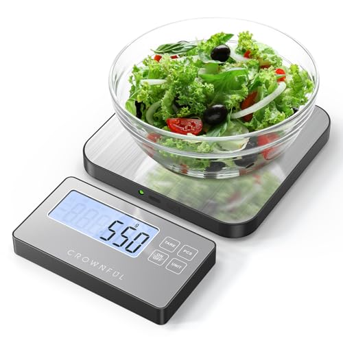 CROWNFUL Split Food Scale, 33lb Wireless Kitchen Scale with Remote LCD Display, 7 Units & Tare...