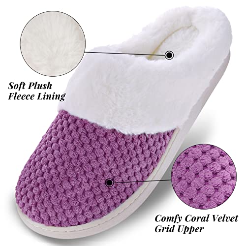 VONMAY Women's Slip On Fuzzy House Slippers with Memory Foam Coral Fleece - image 4