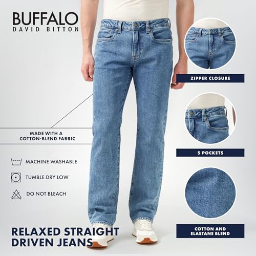 Buffalo David Bitton Mens Relaxed Straight Driven Jeans Obsolete3