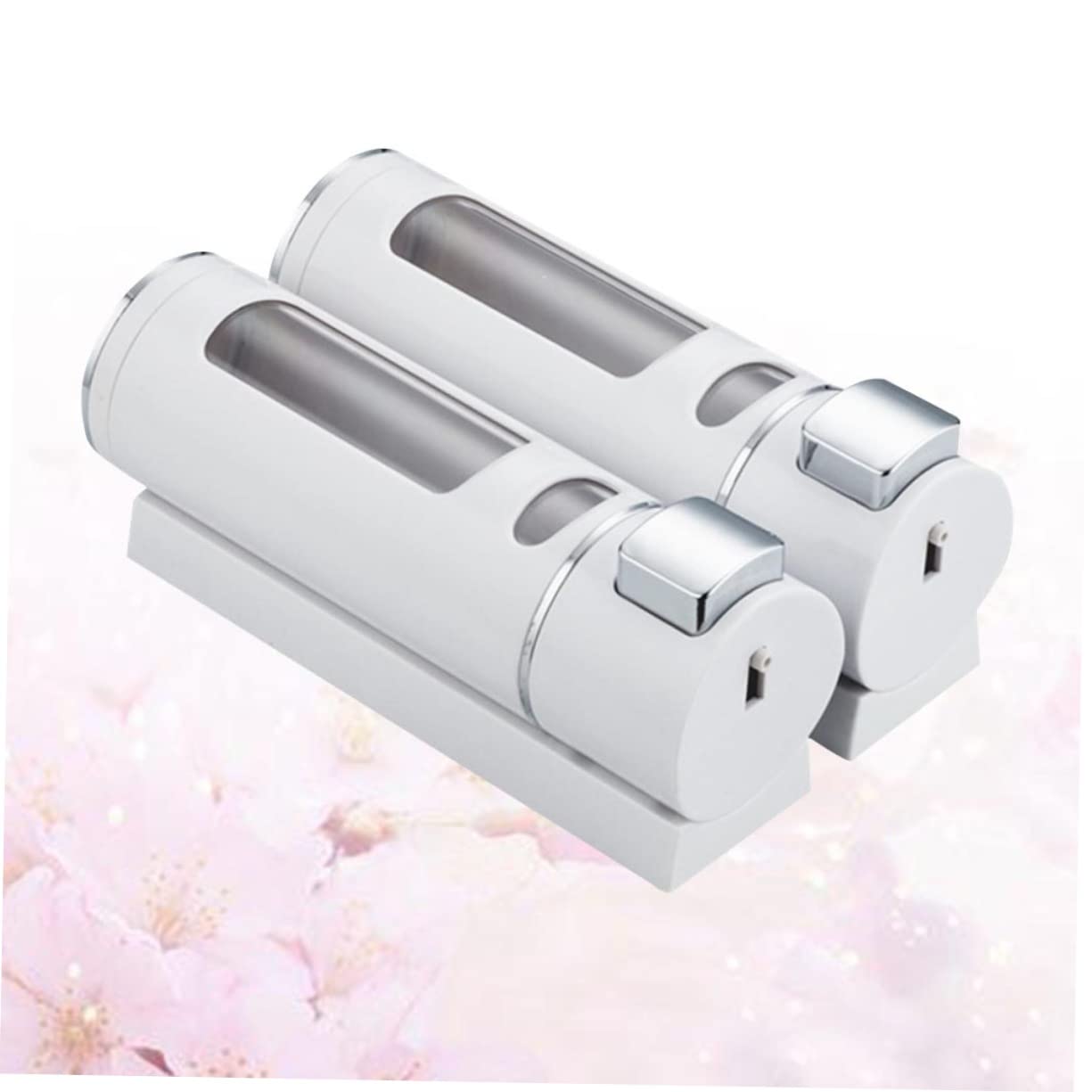Dispenser di Sapone Liquido Bianco da Parete Doppia Testa Materiale Abs Facile da Installare, Design Finestra Trasparente per Bagno e Cucina