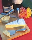 Kikkerland 4-Piece Cheese Knife Set with Cutting Board