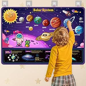 KidEwan 33PCS Outer Space Felt Flannel Board Story Set for Kids, 3.5 Ft Solar System Universe Storytelling, Preschool Early Learning Interactive Play Kit,Reusable Wall Hanging Gift for Boys Girls