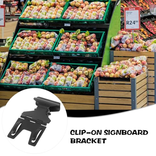 FUNOMOCYA Regalpreisschild-Clips 10 Stück Schwarze Etikettenhalter 5.40X3.20X2.80In Für Supermarkt Bäckerei Sicherer Halter Schneller Wechsel Zubehör Für Einzelhandel