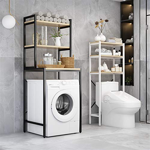 Étagère de rangement machine à laver noire pour optimiser les petits espaces