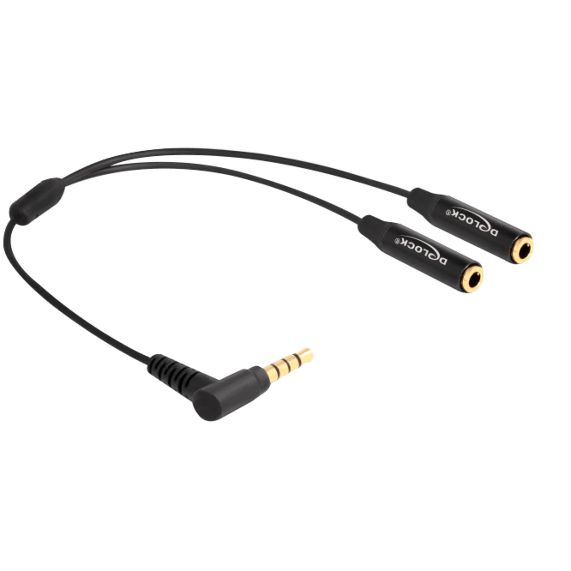 DeLOCK Y-Kabel Audio Splitter – 3,5 mm Stecker zu zwei 3,5 mm Buchsen (4 Pin)