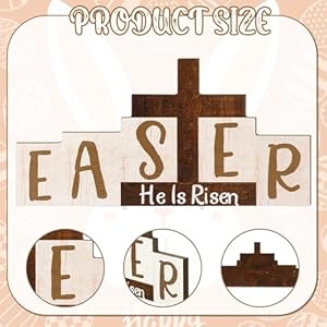 He is Risen Easter Decor Easter Table Wooden Blocks Religious Easter Decoration Jesus Christian Cross Sign Rustic Farmhouse Easter Centerpiece for Tiered Tray Home Resurrection Scene Decor He is Risen Easter Decor Easter Table Wooden Blocks Religious Easter Decoration Jesus Christian Cross Sign Rustic Farmhouse Easter Centerpiece for Tiered Tray Home Resurrection Scene Decor