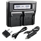 Kastar Fast Dual LCD Charger for Panasonic AG-VBR59 AG-VBR89G AG-VBR118G and AG-DVX200PJ AG-3DA1 (3DA1E, 3DA1P) AG-AC8 AC8EJ AG-AC8PJ AG-AC30 AG-DVC30 HC-X1000 HC-X1 HDC-Z10000 (Z10000GK, Z10000P)
