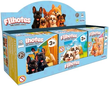 BRASILFLEX | Mini Quebra-Cabeça Filhotes Colecionáveis em MADEIRA...