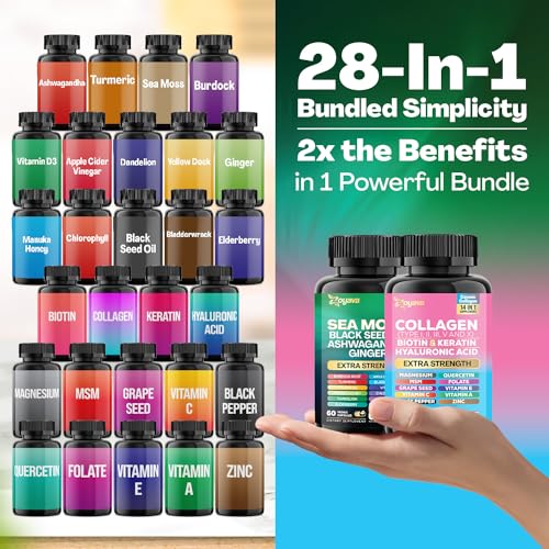 image for Zoyava Radiant Wellness Bundle -Sea Moss, Black Seed Oil, Ashwagandha,