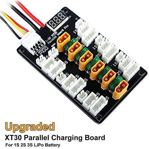 BEESCLOVER XT30 Plug Parallel Charging Adapter Board Balance Charger for 1s 2s 3s Lipo Battery