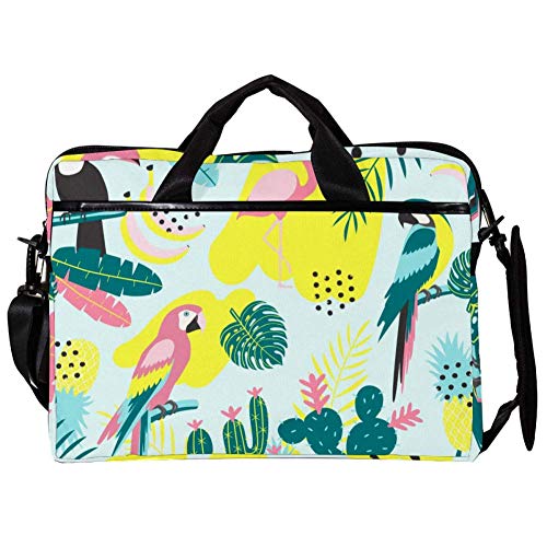 Sac à bandoulière tropical flamingo et perroquet pour aller au bureau