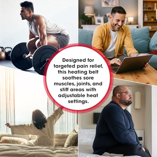 Image of LifeWear Orthopaedic Heating Belt, Electric Heat Pad for Back Pain, Muscle Strain, Period Cramps, Heat Therapy Waist Belt with 3 Temperature Settings, 4 Layer Insulation, Size Regular