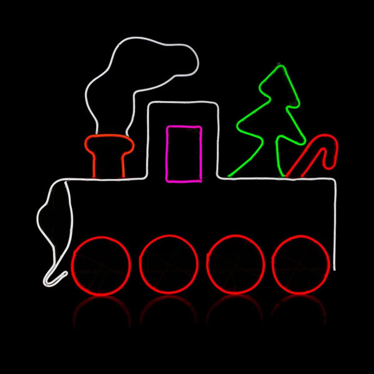 Neon LED Rope Light Christmas Train Motif Lighted