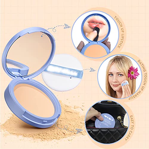 Oil Control Face Pressed Powder, Waterproof Long Lasting Finishing Powder,Matte Smooth Setting Powder Makeup, Flawless Lightweight Face Cosmetics (01-Classic Ivory) #TOP5