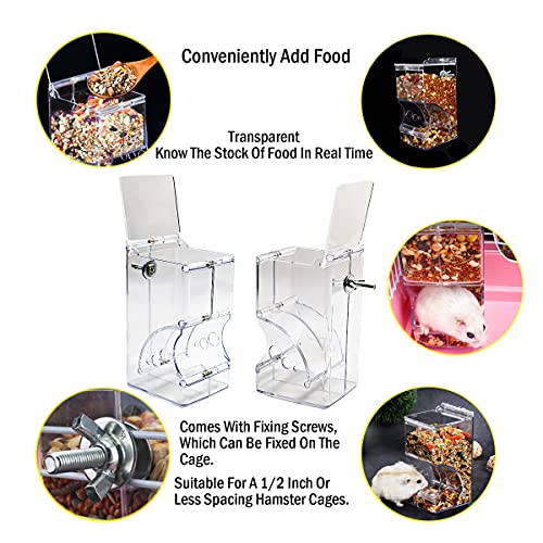 Hamster Food Feeder Small Animal Automatic Feeders Acrylic Gravity Feeder Equipped with Fixing Screws Suitable for… - Image 4