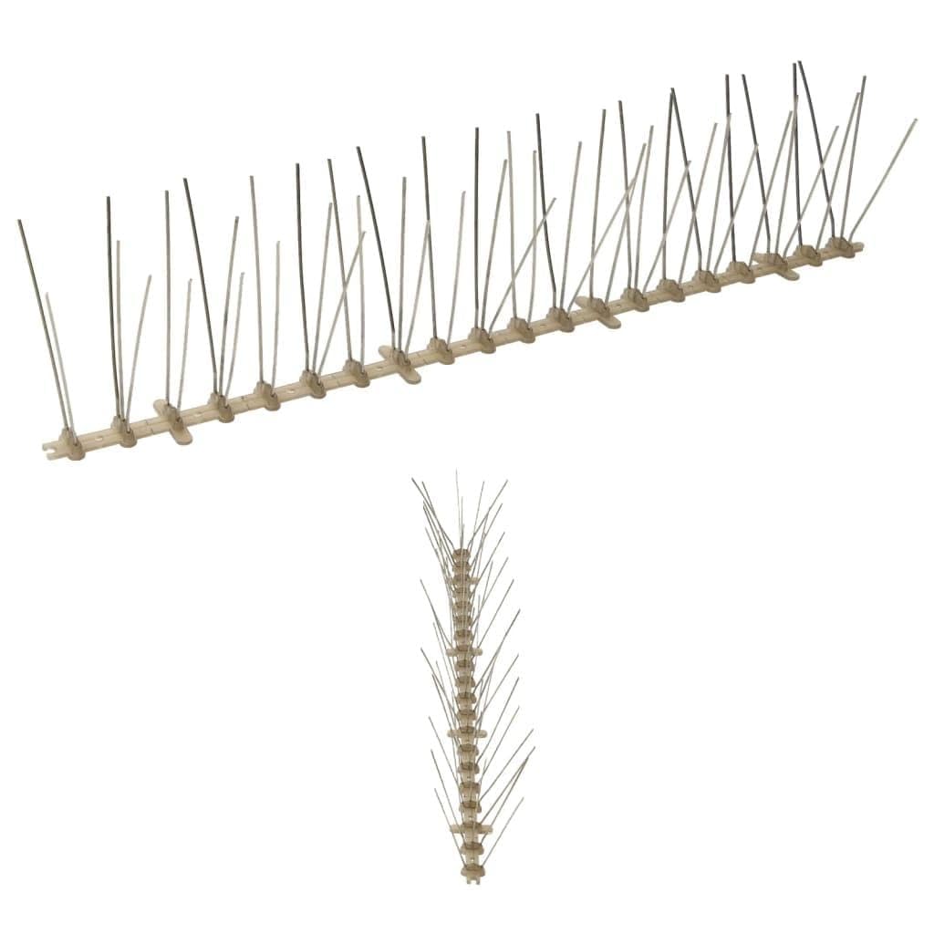 6-tlg Vogelabwehr-Spikes Set 3 m Kunststoff 5-reihig, Taubenabwehr mit Edelstahl, ideal als Katzenschreck Marderschreck Hundeschreck, für Garten Balkon Schutz und Abwehr