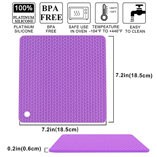 6 Pack Silicone Trivet Mat, Silicone Trivets For Hot Pots And Pans, Multipurpose Non-Slip & Heat Resistant Silicone Hot Pad For Kitchen Counter #TOP5