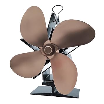 Armaan Silent 4 Blade Heat Powered Stove Fan for Wood Log Burner Fireplace Bronze (53045195AR)