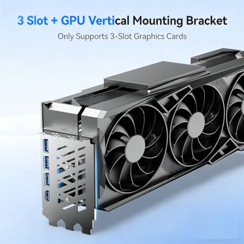 Soporte vertical para GPU PCIe x16 3 ranuras negro miniatura 3
