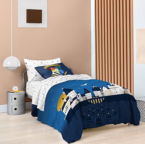 Saturday Park Harry Potter Exploring Hogwarts Queen Bed Set - 7 Piece 100% Organic Cotton Bedding - GOTS & Oeko-TEX Certified (Harry Potter Official)