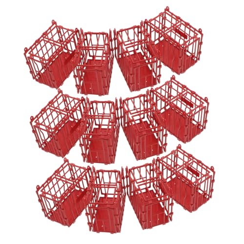 NUOLUX 15 個ミニ動物ケージ 模型 プラスチック製 耐久性あり 多用途ミニチュアフェンス 小動物用ハウス飾り 砂場海賊テーマアクセサリー 知