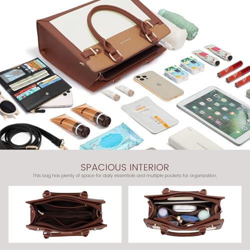 LOVEVOOK Purses and Handbags for Women, Tote Shoulder Bag Satchel Black Purse and PU Leather Top Handle for ladies4