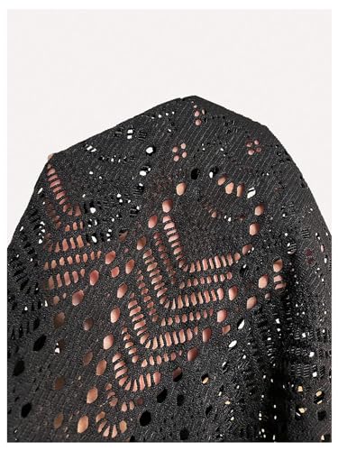 MakeMeChic Women's Fringe Vest Sleeveless Crochet Open Front Vintage Western Sweaters Cowboy Cardigan4