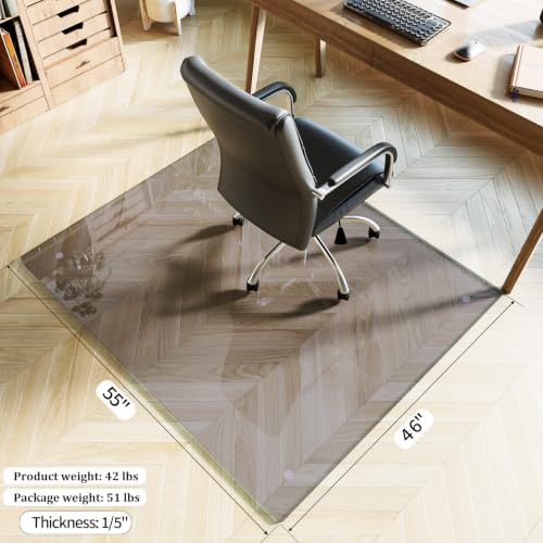 Image of Koonmi 46 inch x 55 inch Office Chair Mat for Hardwood Floors & Carpets